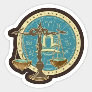 Vintage Libra Zodiac art Sticker